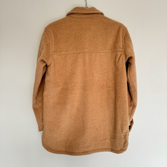 THREAD & SUPPLY Shirt Jacket Shacket S Camel Flannel Jersey Lined Button Front - Picture 4 of 15